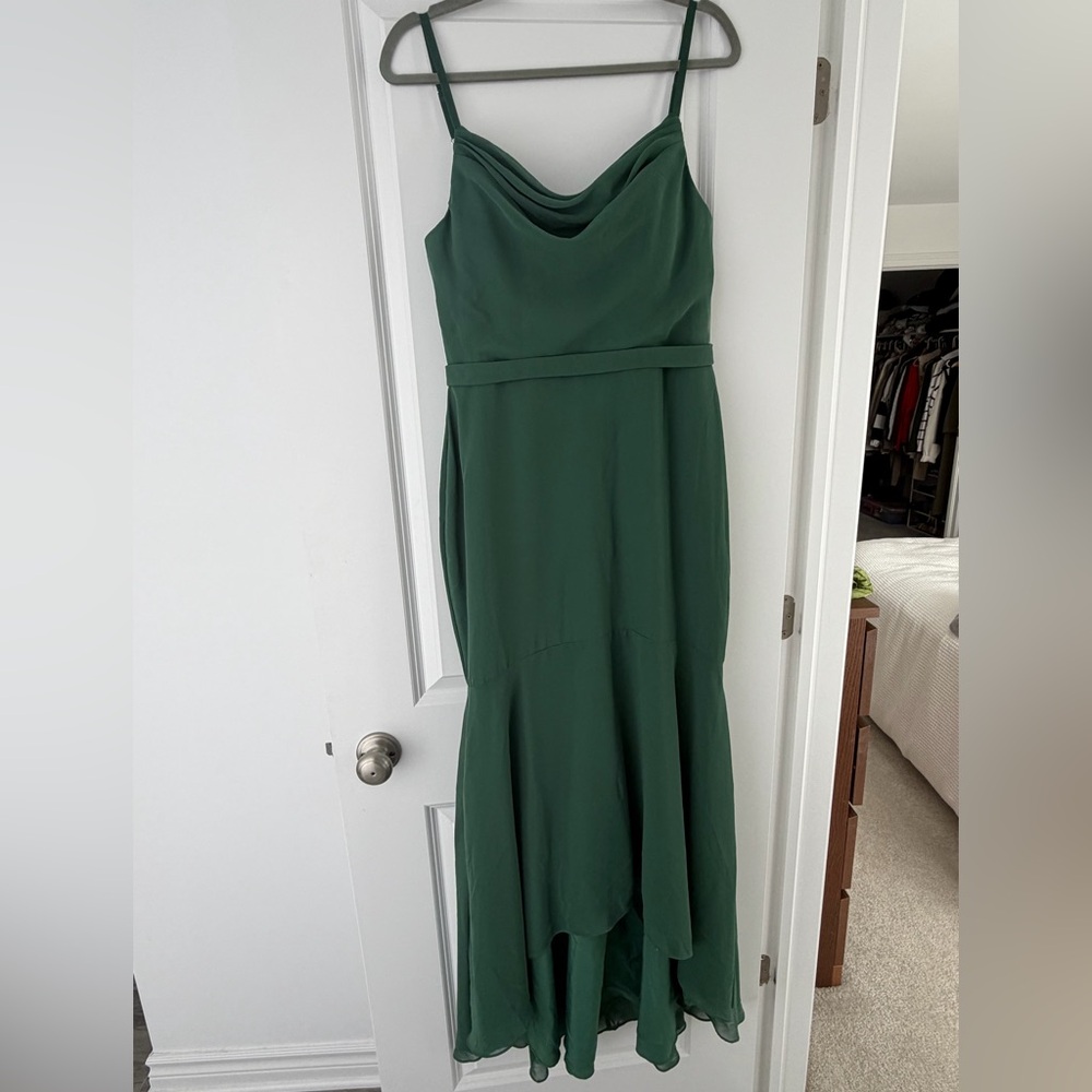 Azazie Summer Bridesmaid Dress in Dark Green
